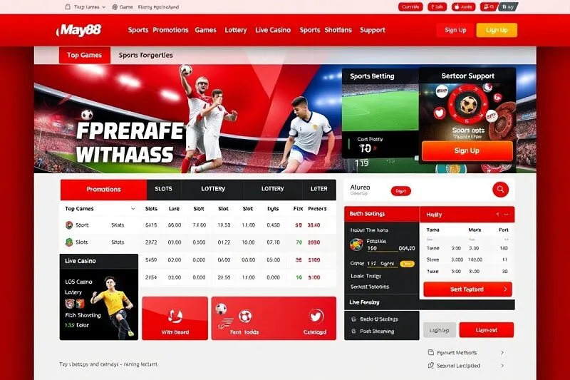 Giao diện website May88 hiện đại chuẩn UX/UI 2026